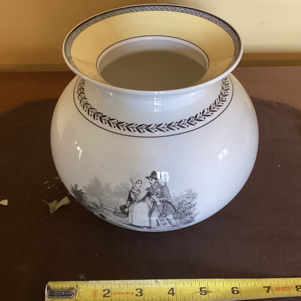 Elegant White and Yellow Decorative Vase